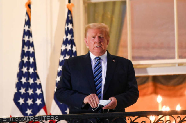 t U.S. President Donald Trump returns to the White House after treatment for the coronavirus at the White House in Washington