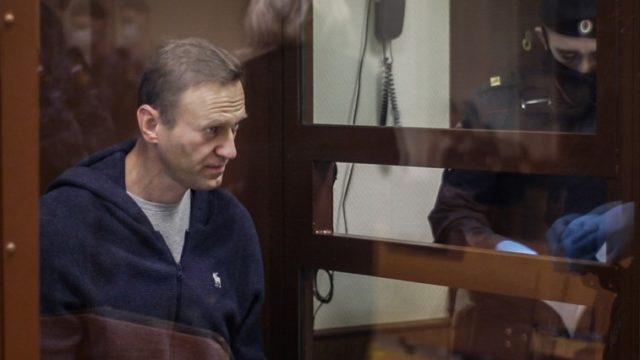 Russian opposition leader Alexei Navalny attends hearing on slander charges case in Moscow