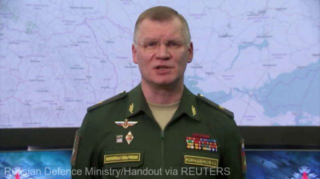 Russian Defence Ministry spokesman, Igor Konashenkov speaks in Moscow